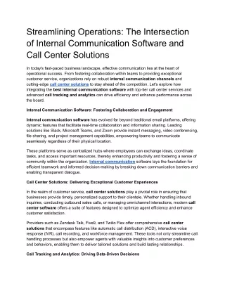 Title_ Streamlining Operations_ The Intersection of Internal Communication Software and Call Center Solutions.docx