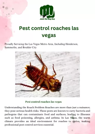 Pest control roaches las vegas