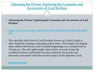 Adorning the Divine Exploring the Garments and Accessories of Lord Krishna