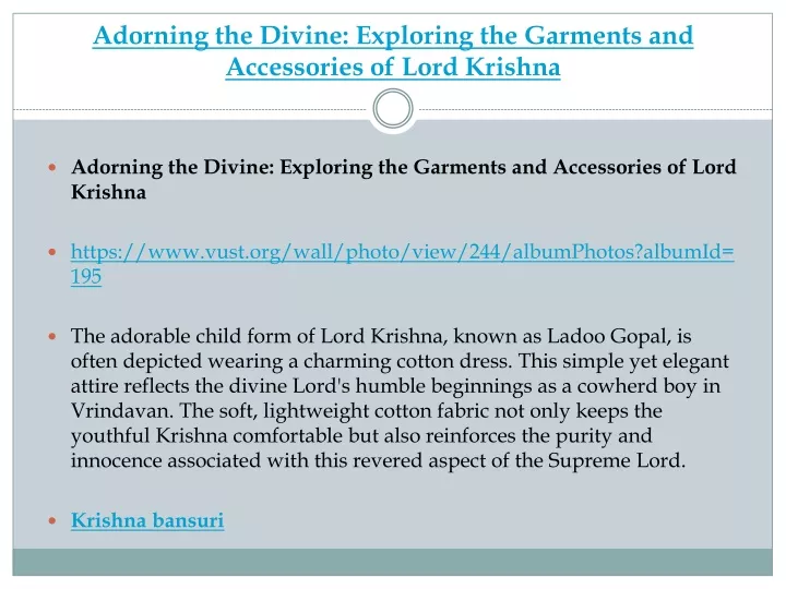 adorning the divine exploring the garments and accessories of lord krishna