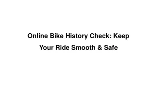Online Bike Checker: Complete Bike History and Reg Verification Check