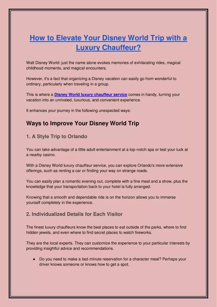 how to elevate your disney world trip with