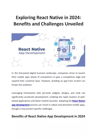 Exploring React Native in 2024-Benefits and Challenges Unveiled