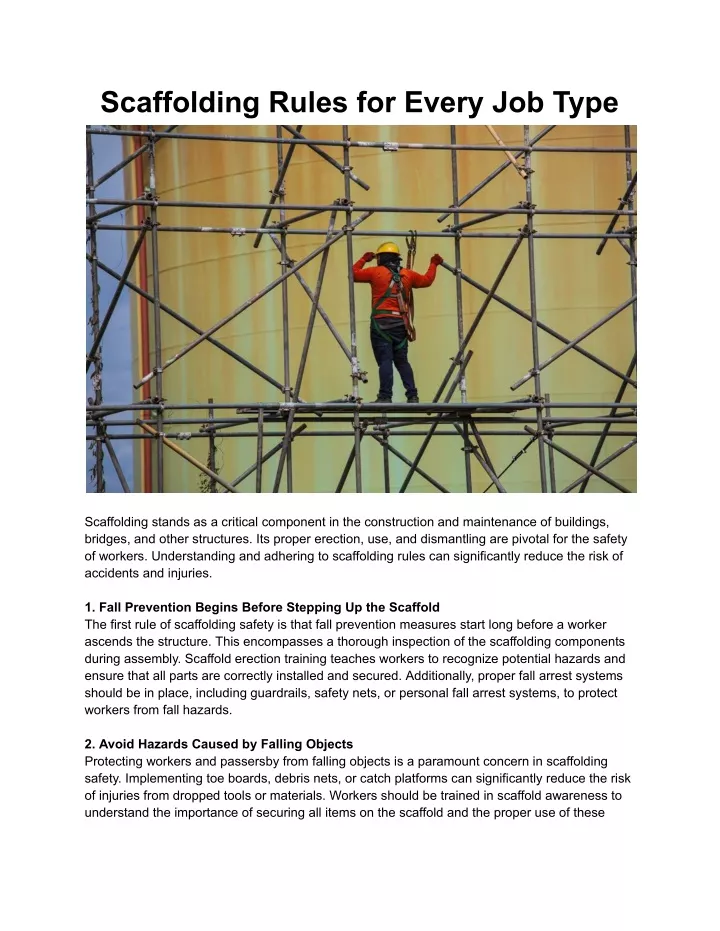 scaffolding rules for every job type