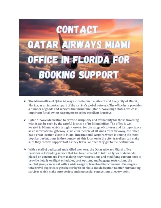 Find Qatar Airways Miami Office for Travel Inquiries