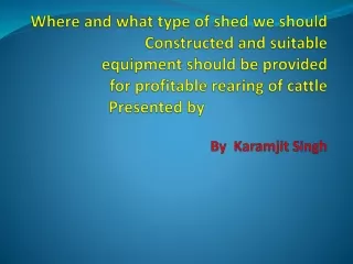 where and what type of shed we should constructed