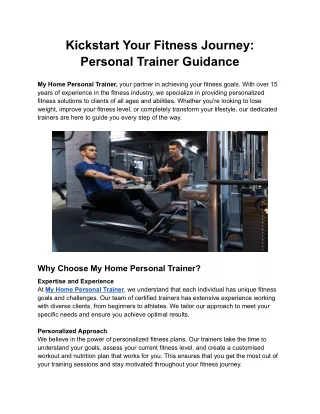 Kickstart Your Fitness Journey_ Personal Trainer Guidance
