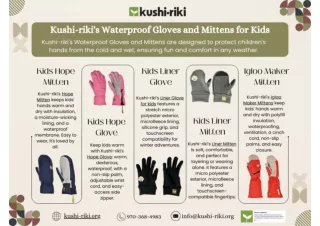 Kushi-riki's Waterproof Gloves and Mittens for Kids
