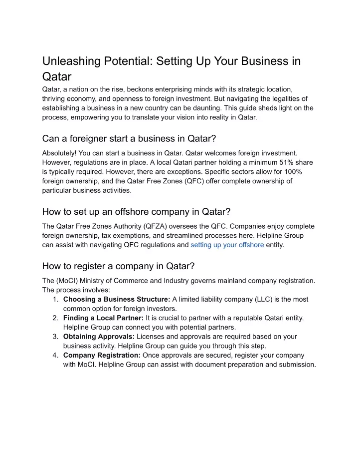 unleashing potential setting up your business