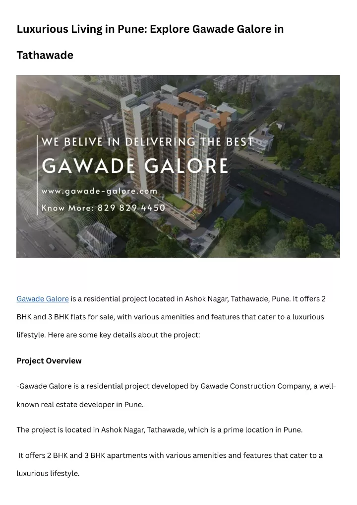 luxurious living in pune explore gawade galore in