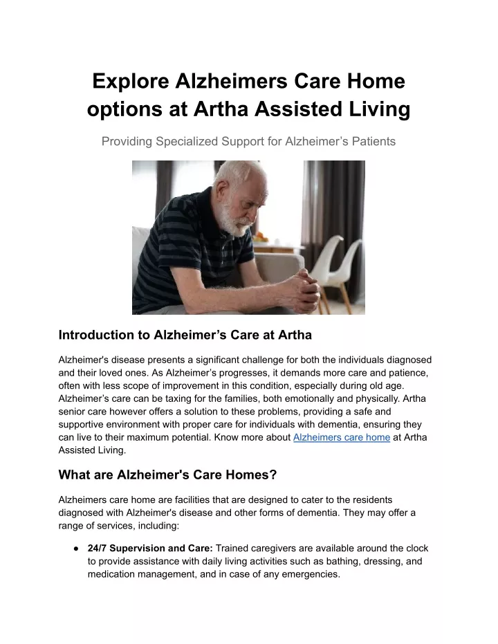 explore alzheimers care home options at artha