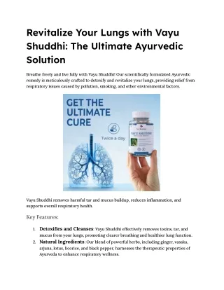 Revitalize Your Lungs with Vayu Shuddhi_ The Ultimate Ayurvedic Solution