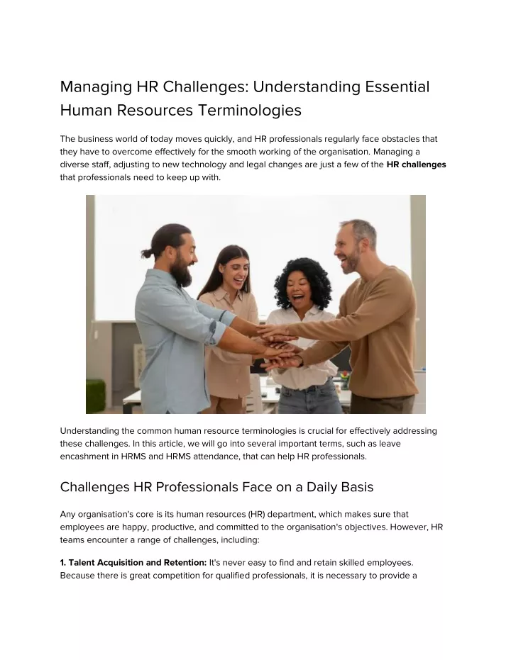 managing hr challenges understanding essential