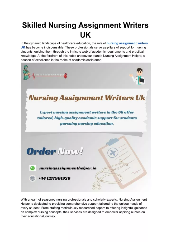 skilled nursing assignment writers uk