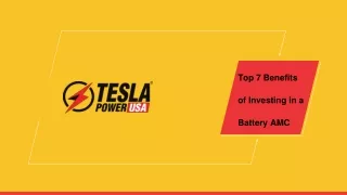 Know the Benefits of Battery AMC - Tesla Power USA