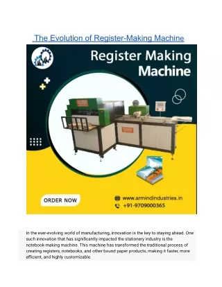 Register Making Machine