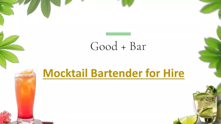 mocktail bartender for hire