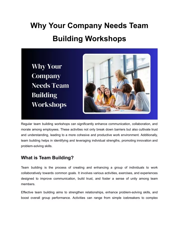 why your company needs team