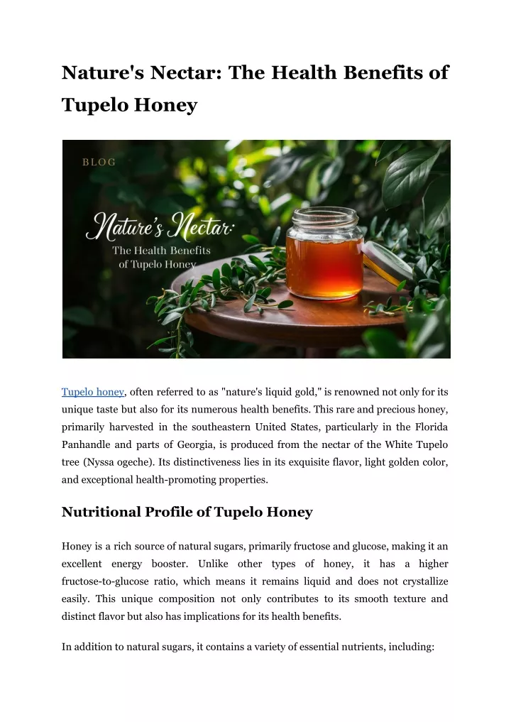 nature s nectar the health benefits of