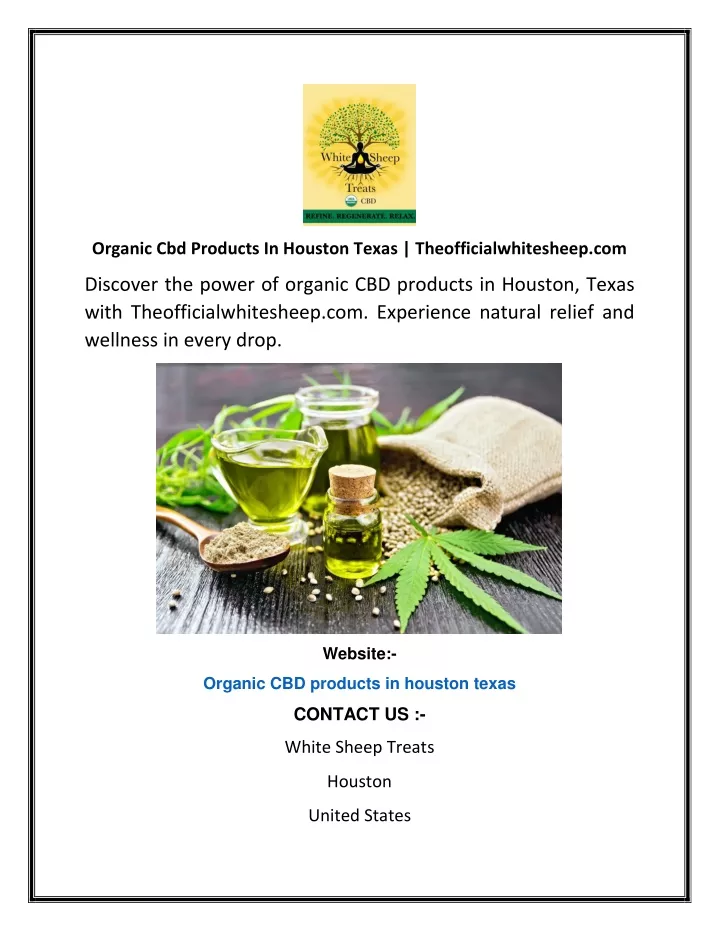 organic cbd products in houston texas