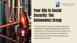 Your Ally in Social Security The Antonowicz Group