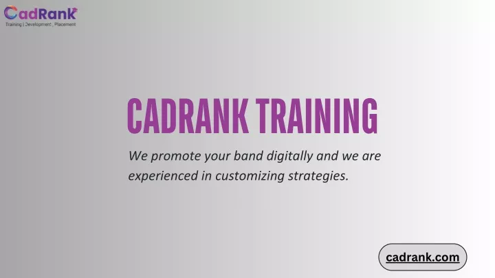 cadrank training we promote your band digitally