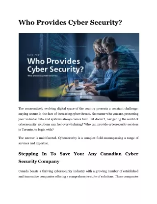 who provides cyber security