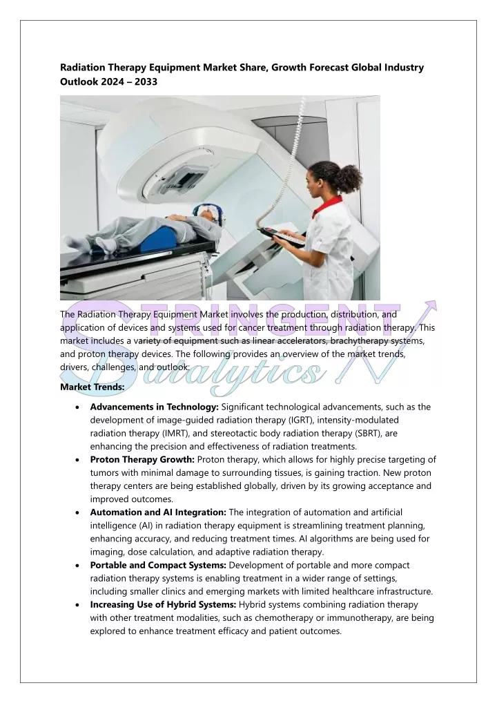 radiation therapy equipment market share growth