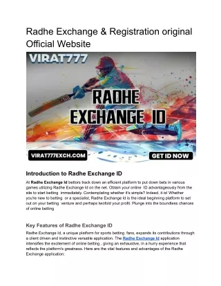 radhe exchange registration original official