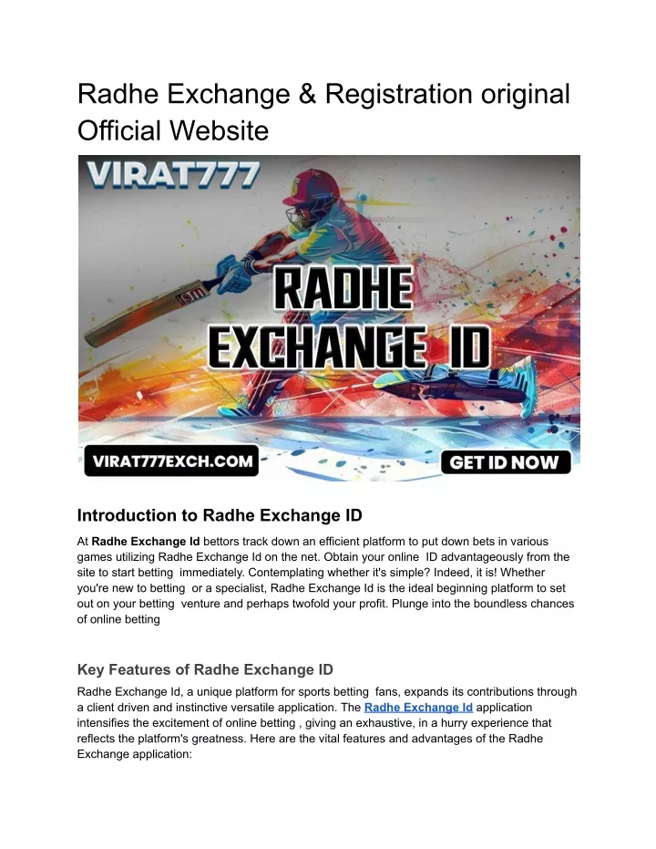 radhe exchange registration original official