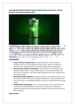 Rechargeable Batteries Market