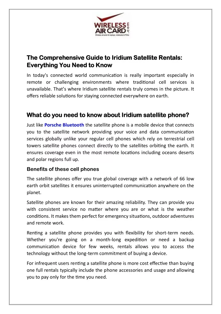 the comprehensive guide to iridium satellite