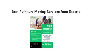 Best Furniture Moving Services from Experts
