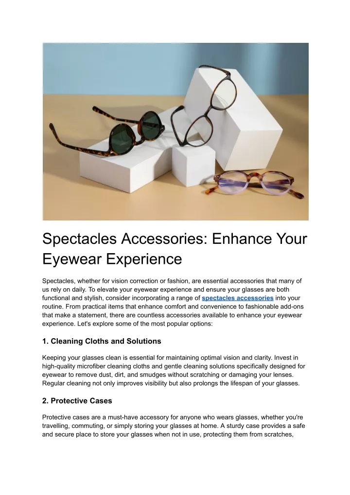 spectacles accessories enhance your eyewear