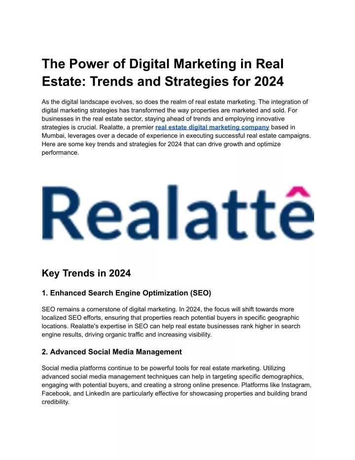 the power of digital marketing in real estate