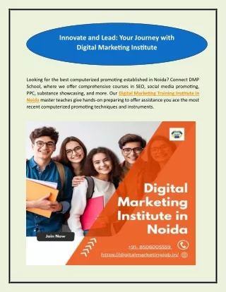 Innovate and Lead: Your Journey with Digital Marketing Institute