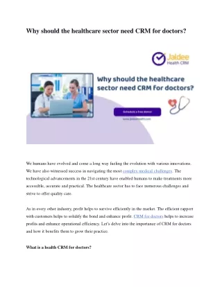 why s h ould the healthcare s e c t or need