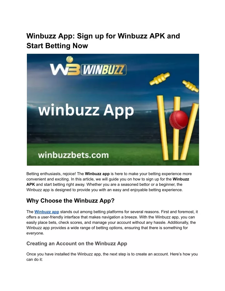 winbuzz app sign up for winbuzz apk and start