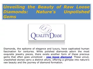 Raw loose diamond