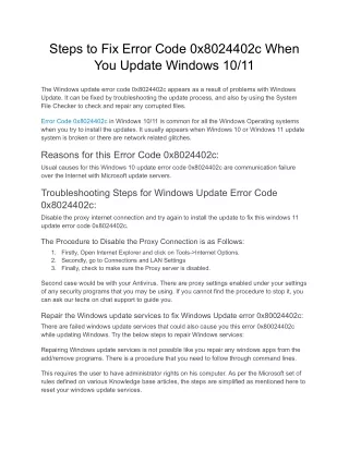 Steps to Fix Error Code 0x8024402c When You Update Windows 10/11