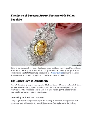 The Stone of Success_ Attract Fortune with Yellow Sapphire