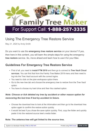 Emergency Tree Restore Service