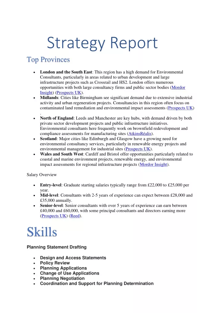 strategy report top provinces