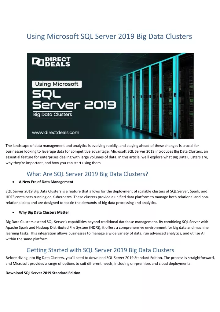 using microsoft sql server 2019 big data clusters