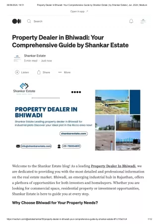 Property Dealer in Bhiwadi_ Your Comprehensive Guide by Shankar Estate _ by Shankar Estate