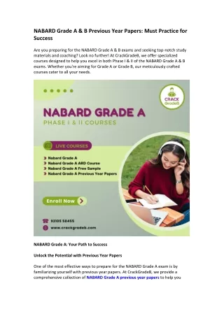 NABARD Grade A & B Previous Year Papers Must Practice for Success