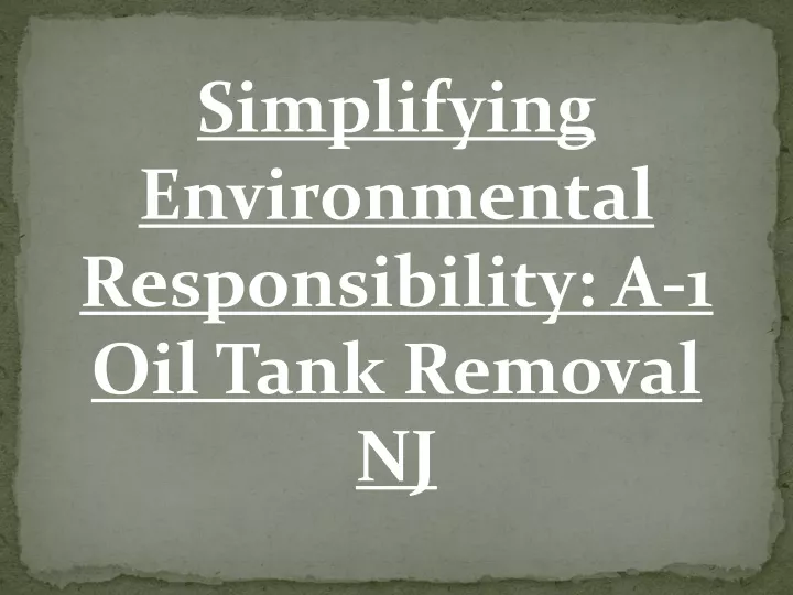 simplifying environmental responsibility