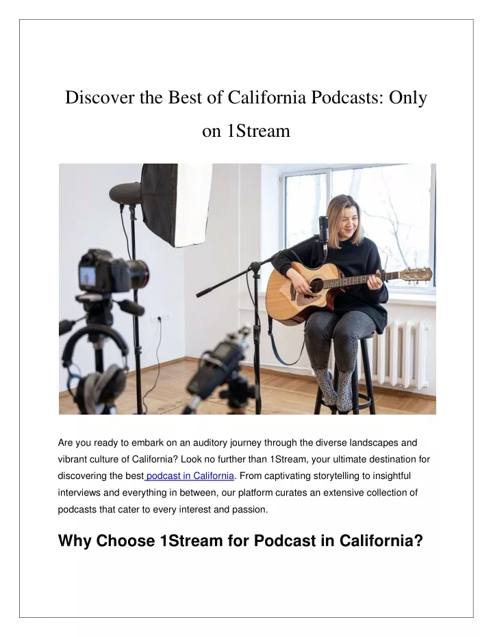 PPT Unfiltered California Listen with 1Stream Podcast PowerPoint