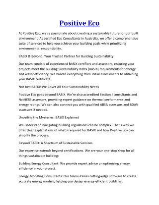 positive eco