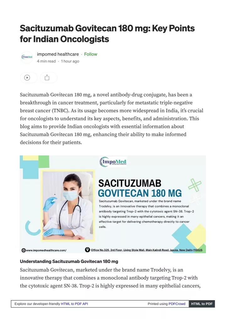 sacituzumab govitecan 180 mg key points